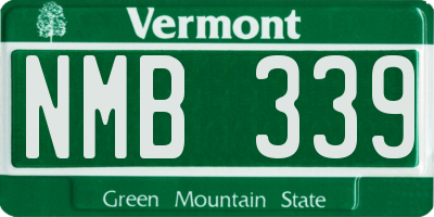 VT license plate NMB339
