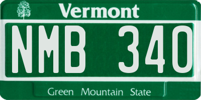 VT license plate NMB340