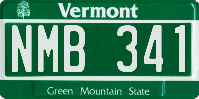 VT license plate NMB341