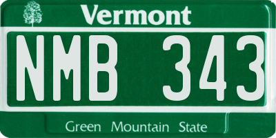 VT license plate NMB343