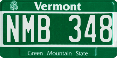 VT license plate NMB348
