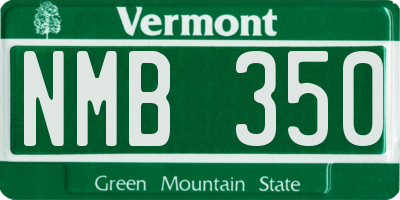 VT license plate NMB350
