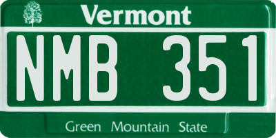 VT license plate NMB351
