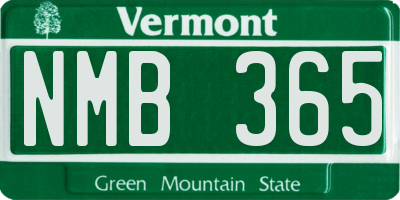 VT license plate NMB365
