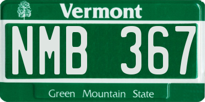 VT license plate NMB367
