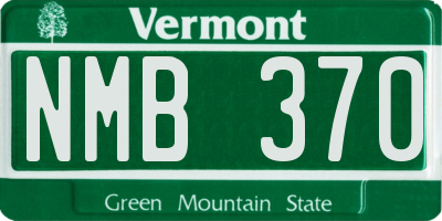 VT license plate NMB370