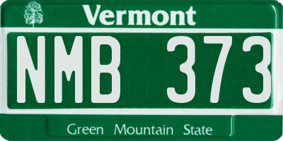 VT license plate NMB373