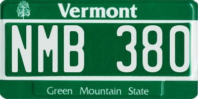 VT license plate NMB380
