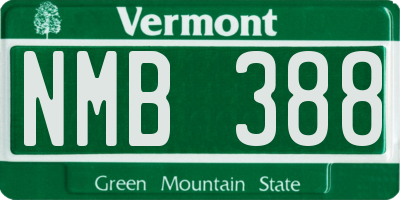 VT license plate NMB388