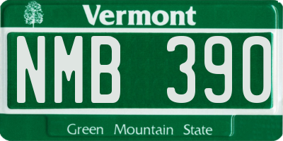VT license plate NMB390