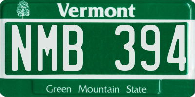 VT license plate NMB394