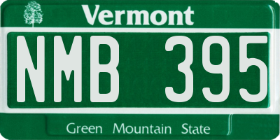 VT license plate NMB395