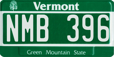 VT license plate NMB396