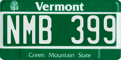 VT license plate NMB399