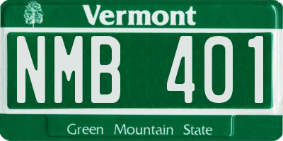 VT license plate NMB401