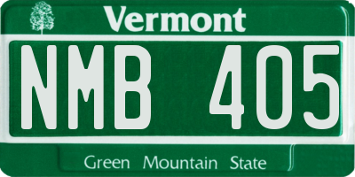 VT license plate NMB405