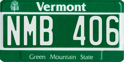 VT license plate NMB406
