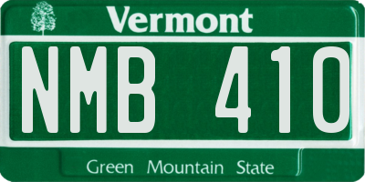 VT license plate NMB410