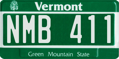 VT license plate NMB411