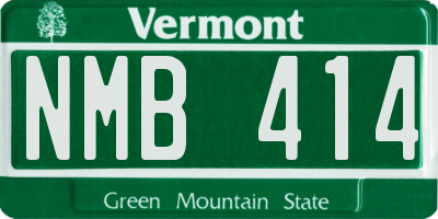 VT license plate NMB414