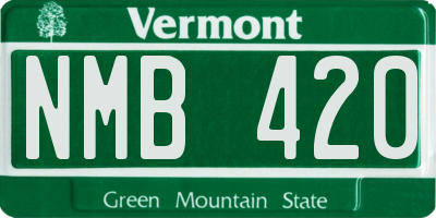 VT license plate NMB420