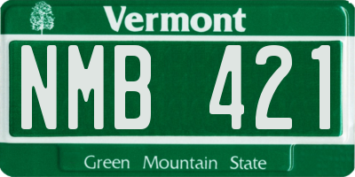 VT license plate NMB421