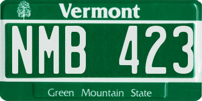VT license plate NMB423