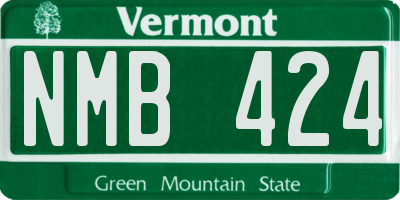 VT license plate NMB424
