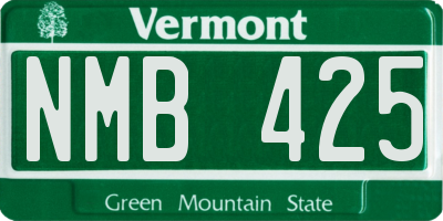 VT license plate NMB425