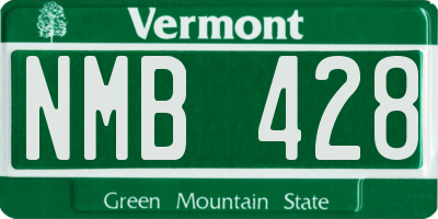 VT license plate NMB428