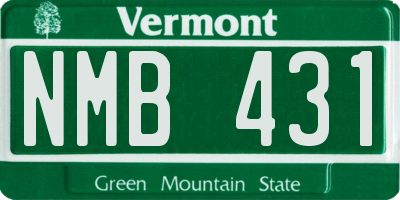 VT license plate NMB431