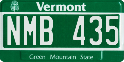 VT license plate NMB435