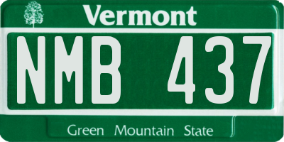 VT license plate NMB437