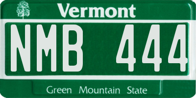 VT license plate NMB444