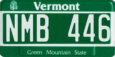 VT license plate NMB446