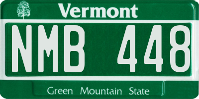 VT license plate NMB448