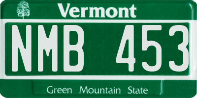 VT license plate NMB453