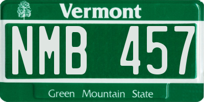 VT license plate NMB457