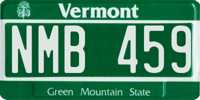 VT license plate NMB459