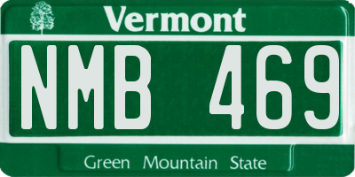 VT license plate NMB469
