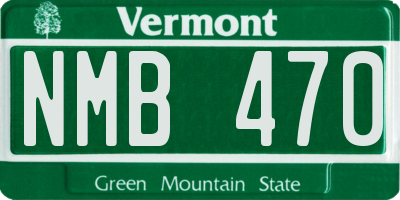 VT license plate NMB470
