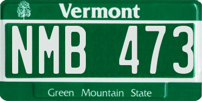 VT license plate NMB473