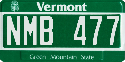 VT license plate NMB477