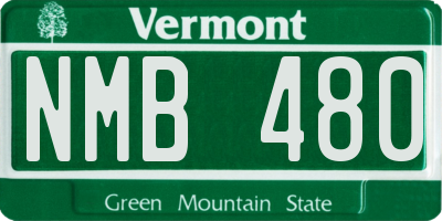 VT license plate NMB480