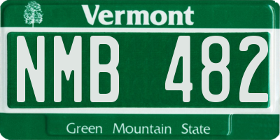 VT license plate NMB482
