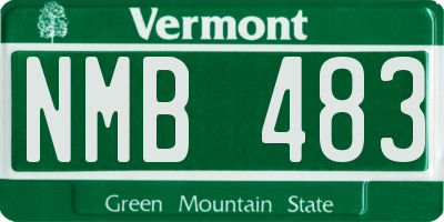 VT license plate NMB483