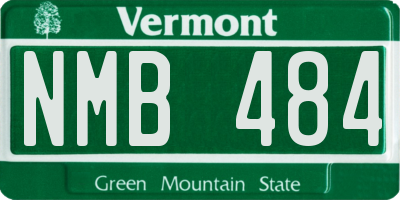 VT license plate NMB484