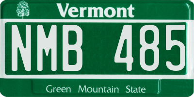 VT license plate NMB485