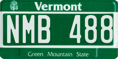 VT license plate NMB488
