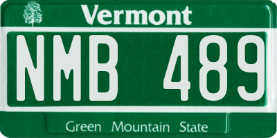 VT license plate NMB489